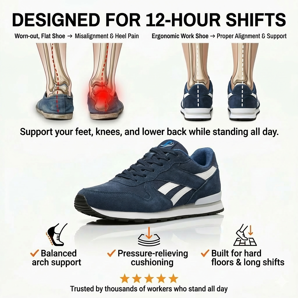 12-Hour Shift Shoes for All-Day Foot, Knee & Back Pain Relief
