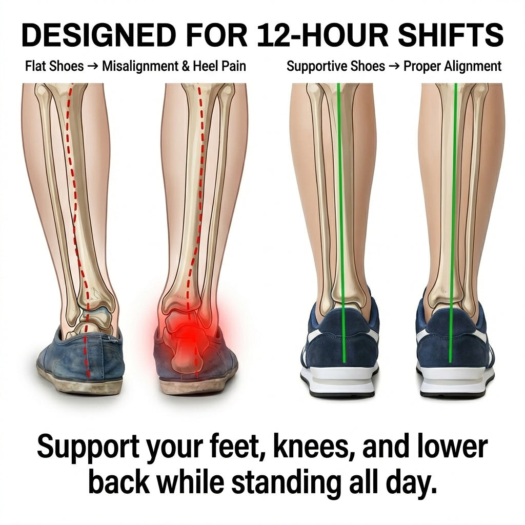 12-Hour Shift Shoes for All-Day Foot, Knee & Back Pain Relief